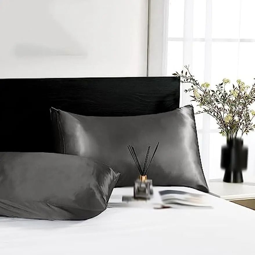 2pcs Satin Silk Pillowcase Set Standard Size