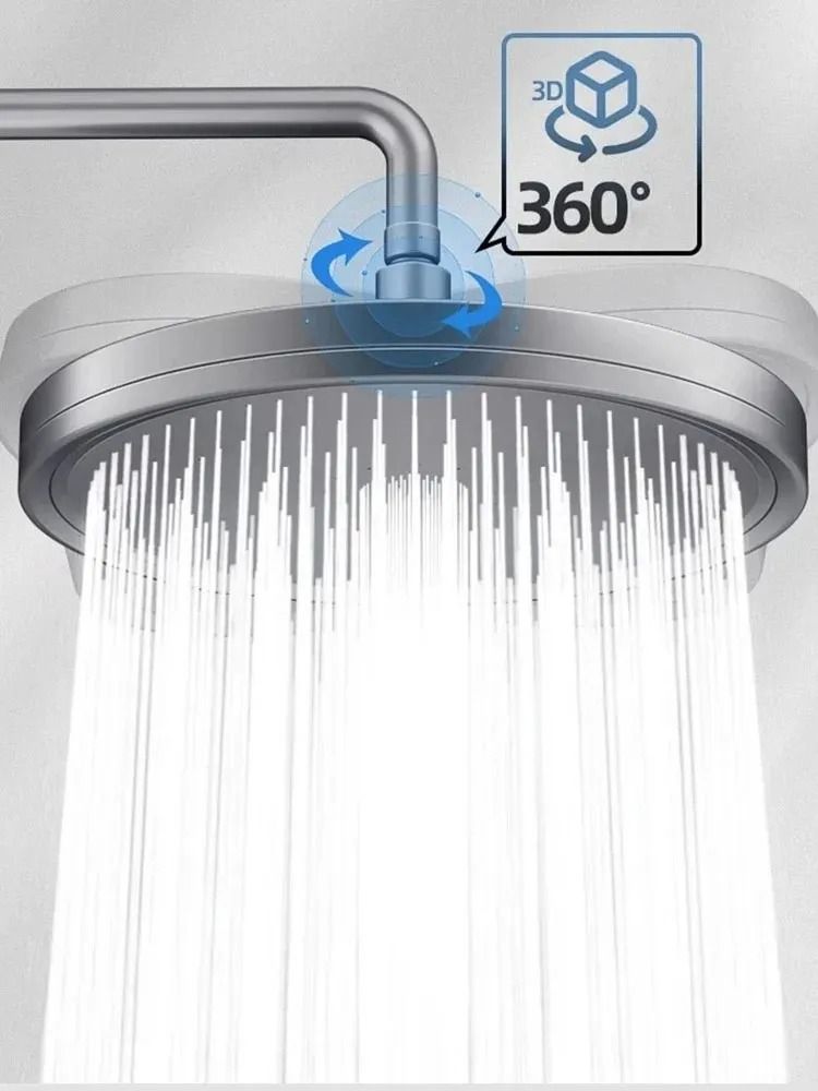 Large Rainfall Shower Head 6 Mode High Pressure Bathroom Faucet