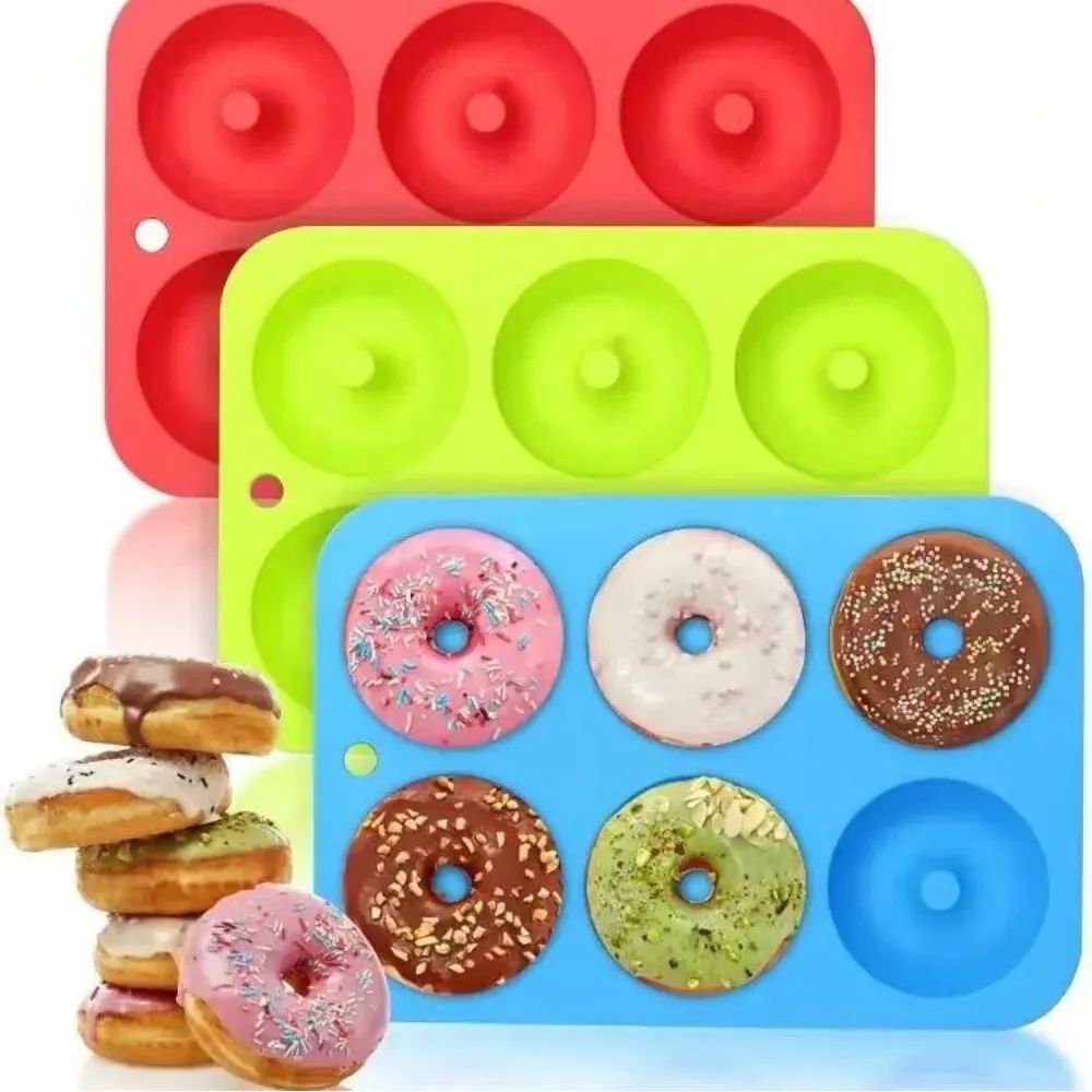 Premium 6-Cavity Silicone Donut & Baking Mold – Non-Stick Pastry, Cake & Dessert Pan
