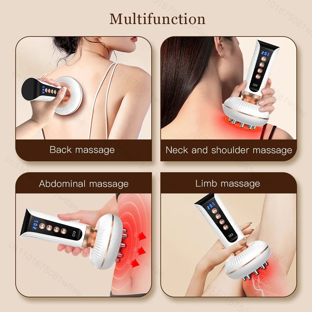 Red Light Heated Body Shaping Massage Brush with EMS and Guasha Therapy