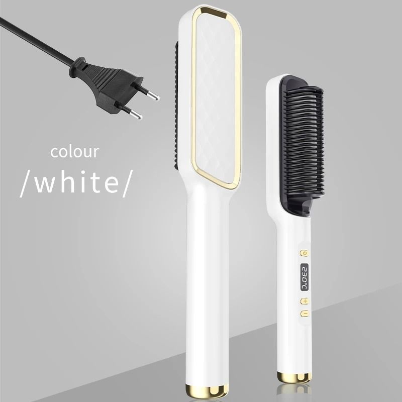 Electric Hot Comb Straightening Brush with Negative Ion Technology and Anti-Scald Design