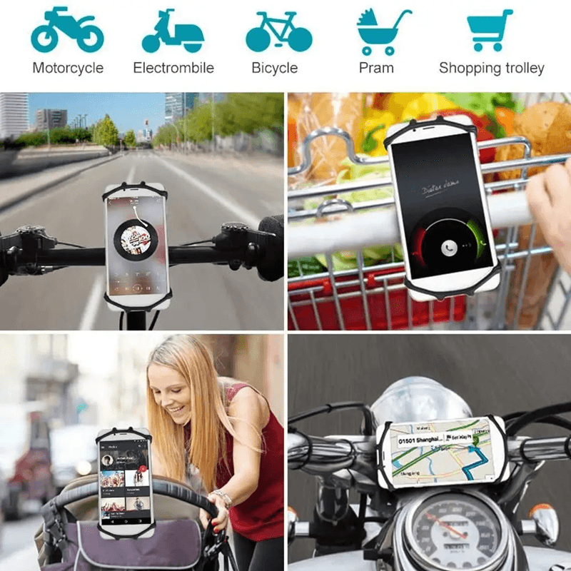 Universal Bike Phone Holder Shockproof Silicone Mount