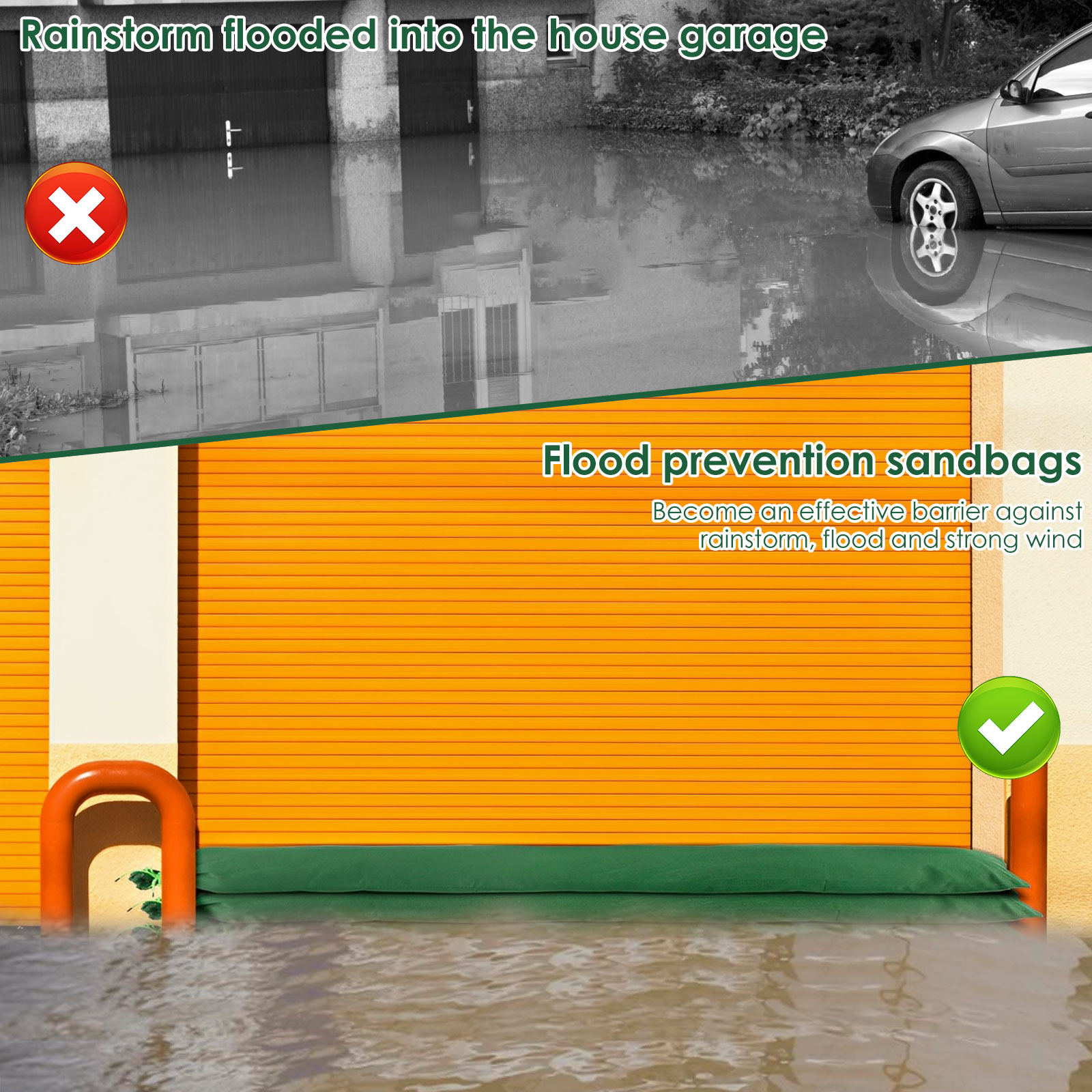 Sand Bags Thickened Long Canvas Sandbags, Sturdy Water Barrier, Large Reusable Empty Flood Prevention Sandbags