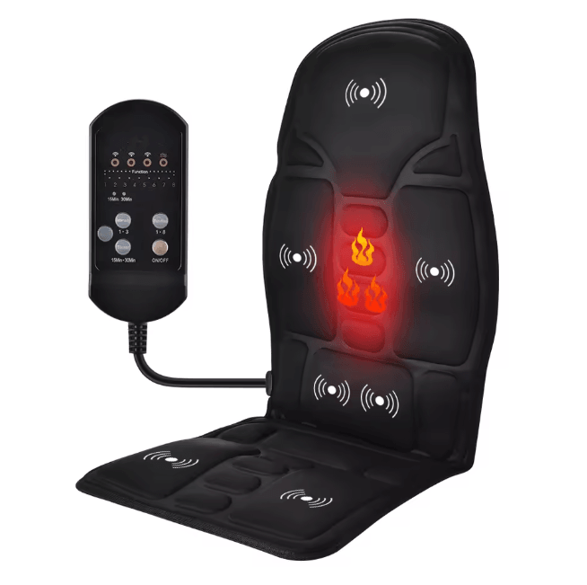 RelaxPro Heated Massage Chair Pad Back and Neck Massager Cushion