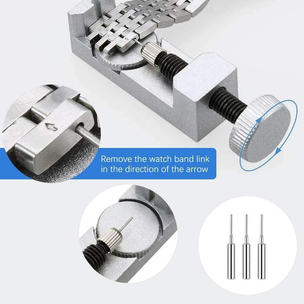Watch Spring Bars and Watch Band Repair Kit Set with Link Remover, Stainless Steel