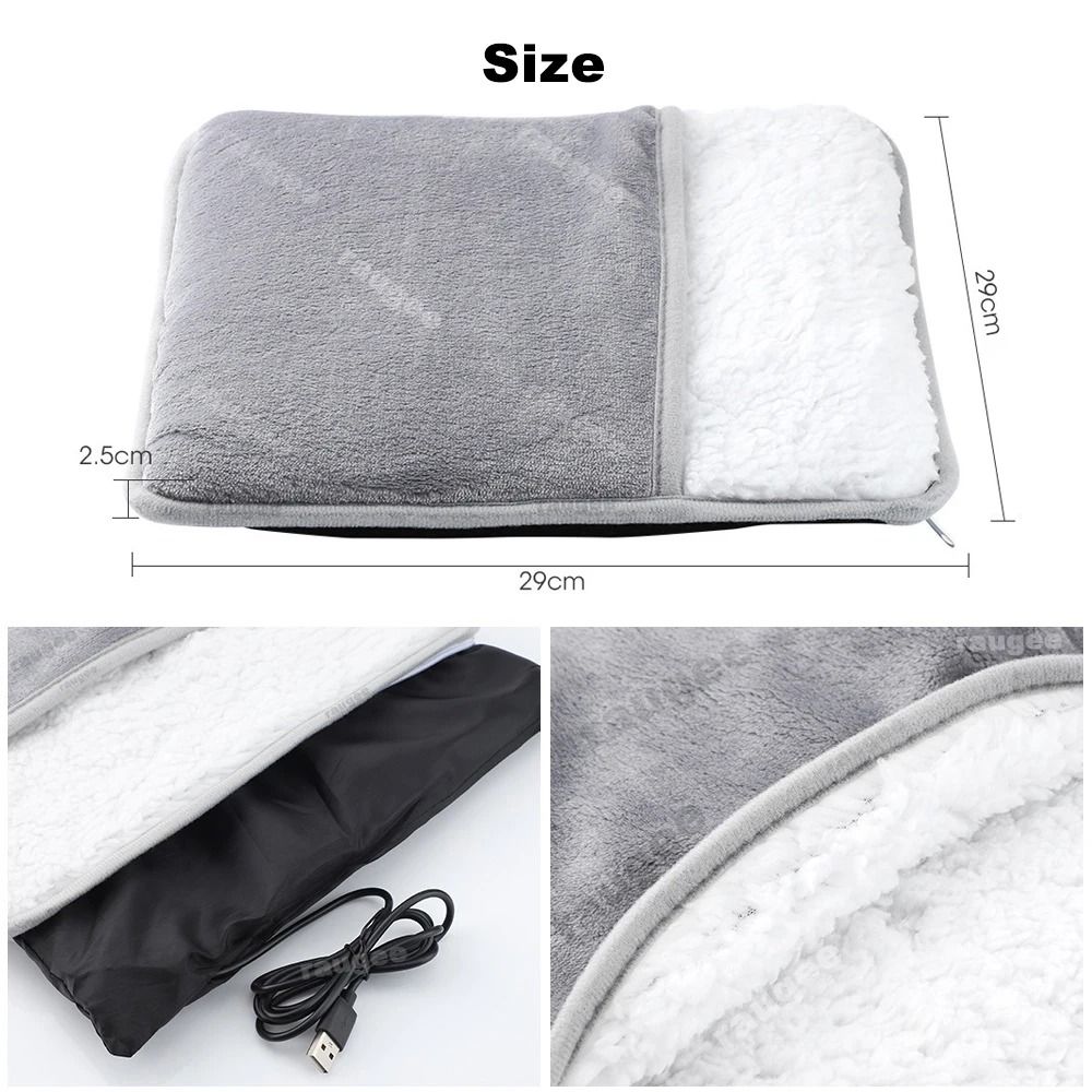 USB Electric Foot Warmer Plush Heating Pad Portable Winter Foot Warming Mat