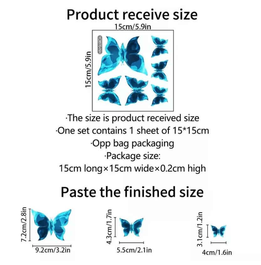 LumiWings Glow in the Dark Butterfly Wall Stickers