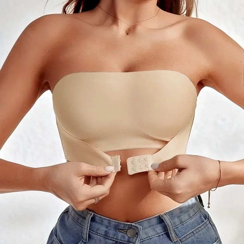 Seamless No-Padding Strapless Push-Up Bra