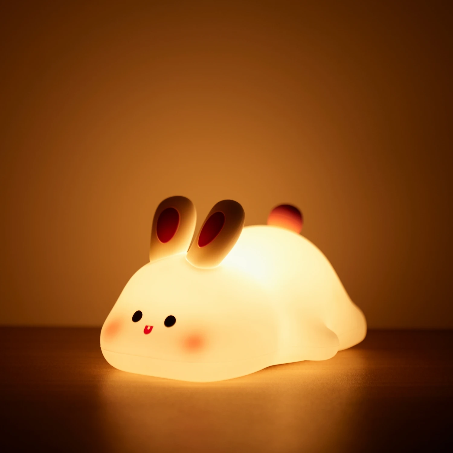 Rabbit Night Silicone Lamp, USB Powered Rechargeable Bedside Touch Light for Kids Room, Party, Gift, Reading Light