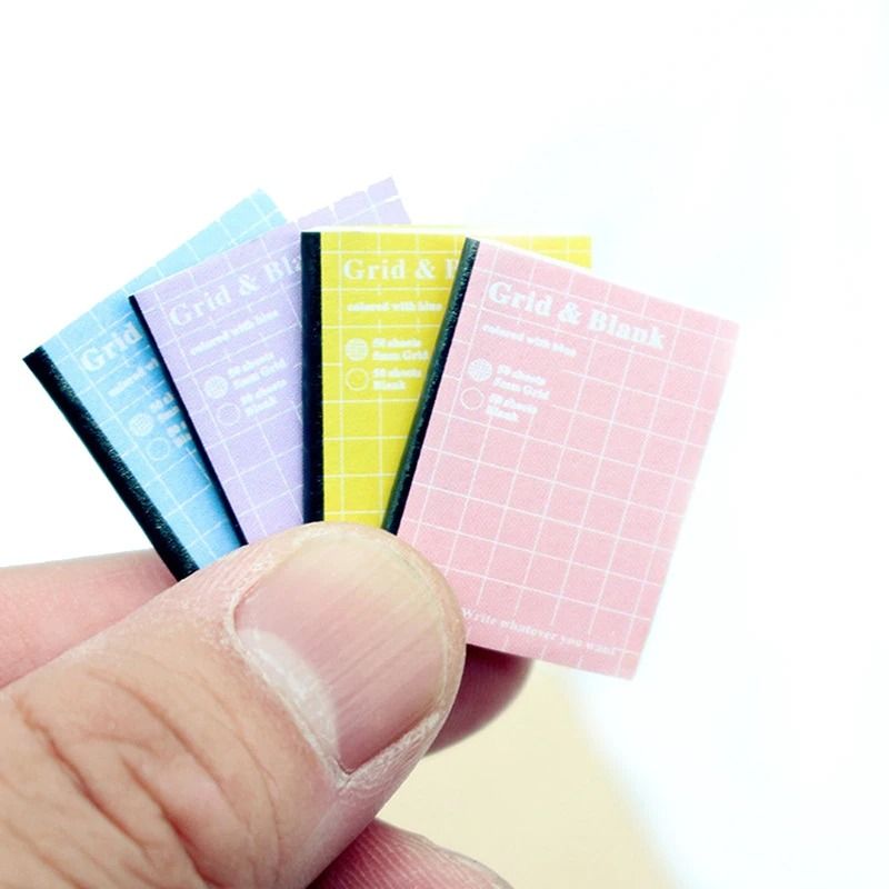 Mini Cartoon Exercise Book Model | 4Pcs/Set Dollhouse DIY Study Room Accessories