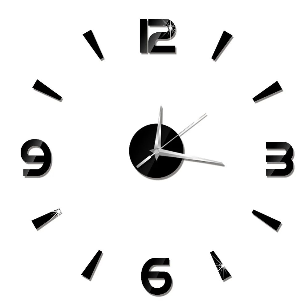 Modern DIY Mirror Wall Clock – Frameless 3D Decorative Wall Sticker Clock
