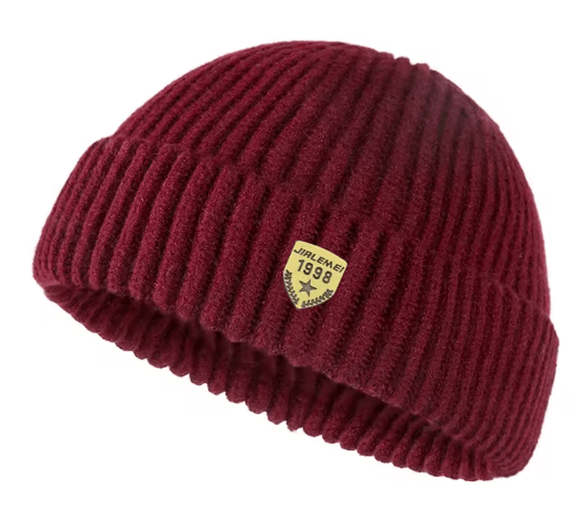 Mens Autumn and Winter Knitted Wool Hat Unisex Street Melon Skin Beanie with 1998 Logo