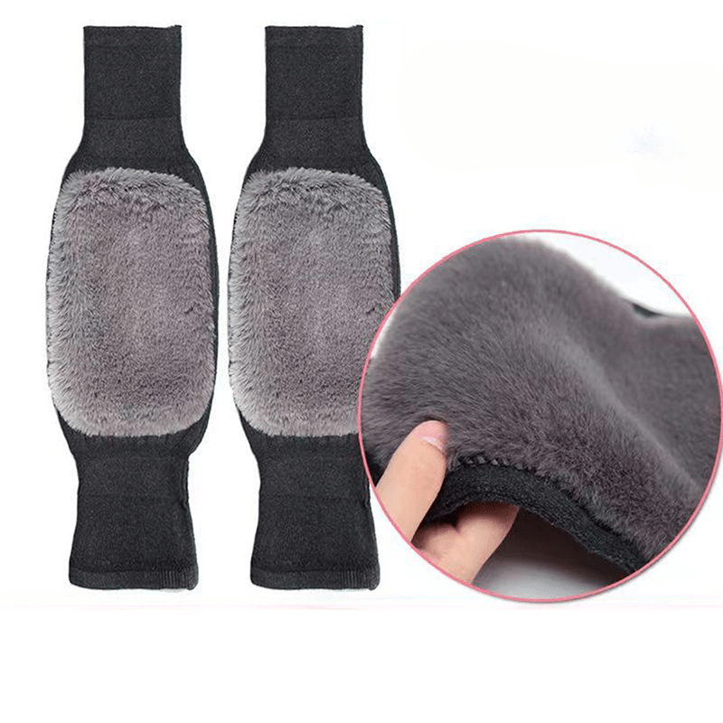 Winter Warm Knee Pads with Plush Thermal Leg Warmers – Non-Slip Cold-Proof Knee Brace for Skiing, Cycling, Hiking