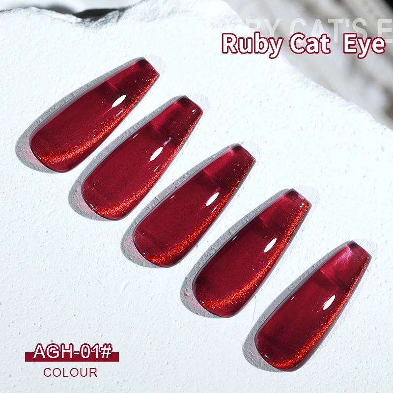 Cherry Ruby Magnetic Cat Eye Gel Nail Polish – 15ml Chameleon Red UV/LED Manicure Gel