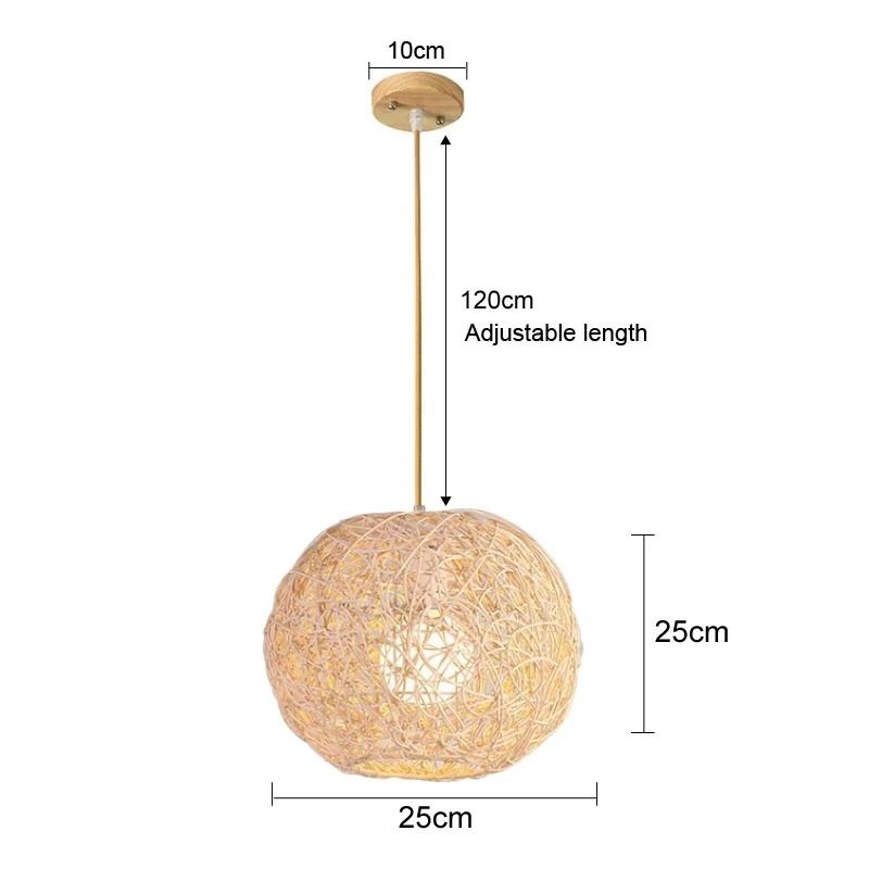 Rattan Wicker Bamboo Pendant Ceiling Lamp