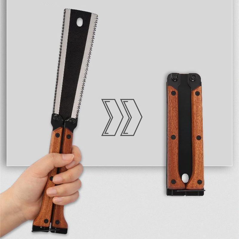 Folding Hand Saw Double Edge Pull Saw Portable Woodworking and Camping Tool