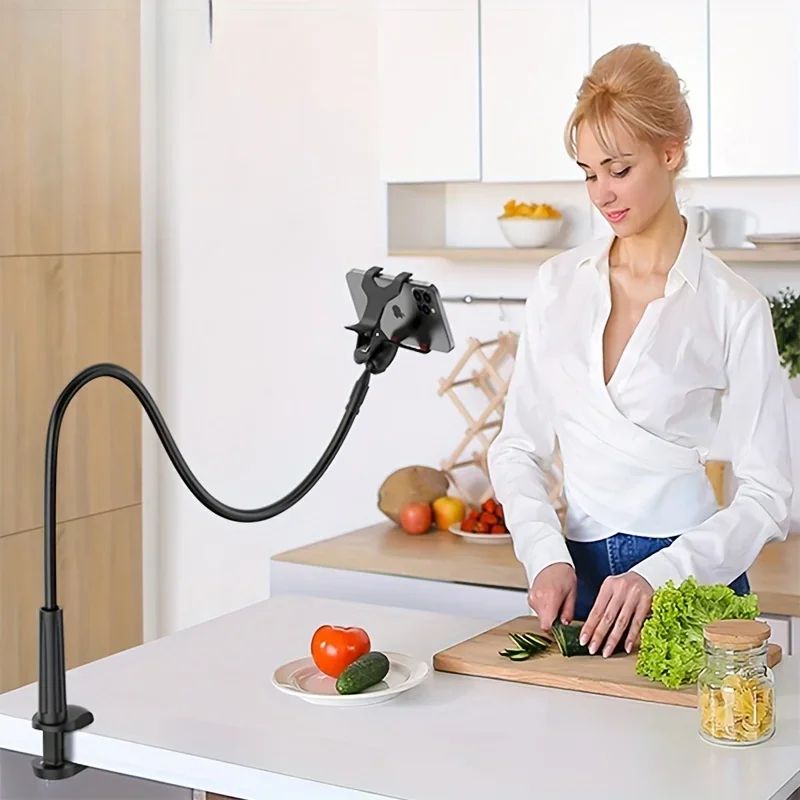 Flexible Gooseneck Phone Holder Clamp Stand with Long Arm Mount