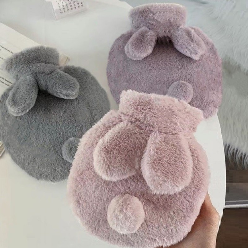 Cute Plush Rabbit Hand Feet Warmer with Cover for Winter, Reusable Explosion-Proof Hot Water Jug Bottle