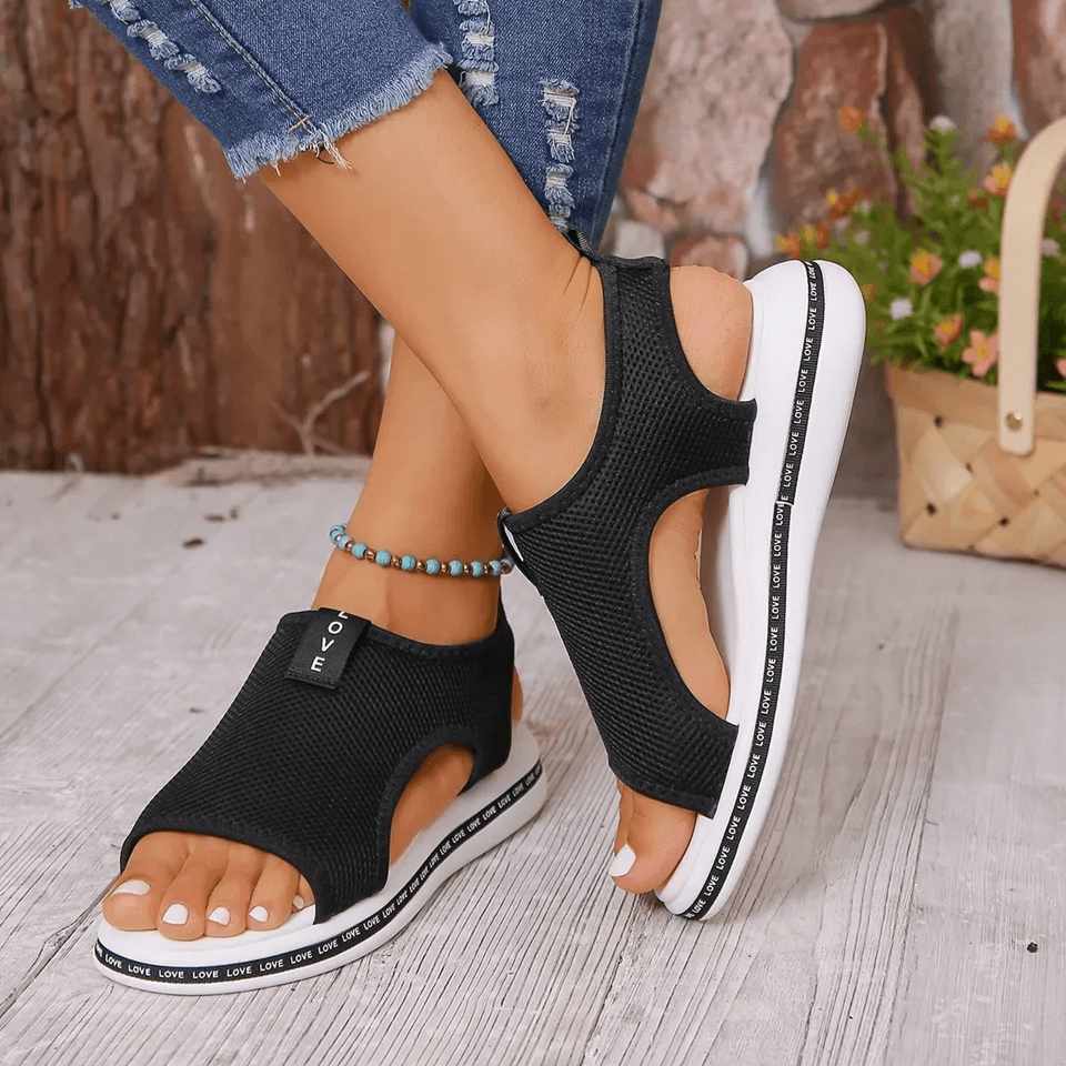 Women Elastic Knit Platform Sandals Casual Summer Wedges