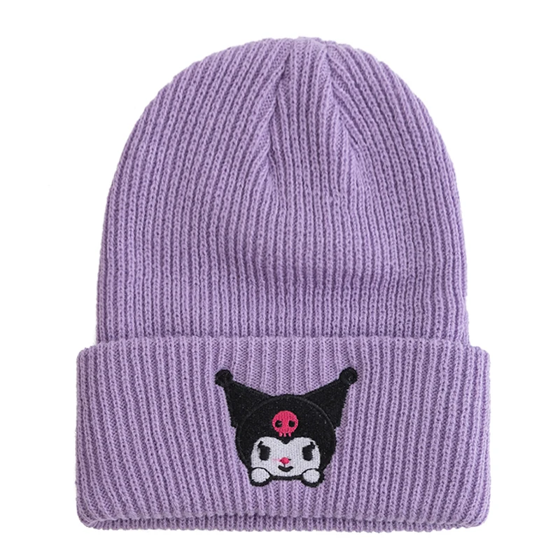 Women Winter Knitted Cap Hot Sale Saniro Hello Kitty Beanie Hat Cute Cartoon Melody