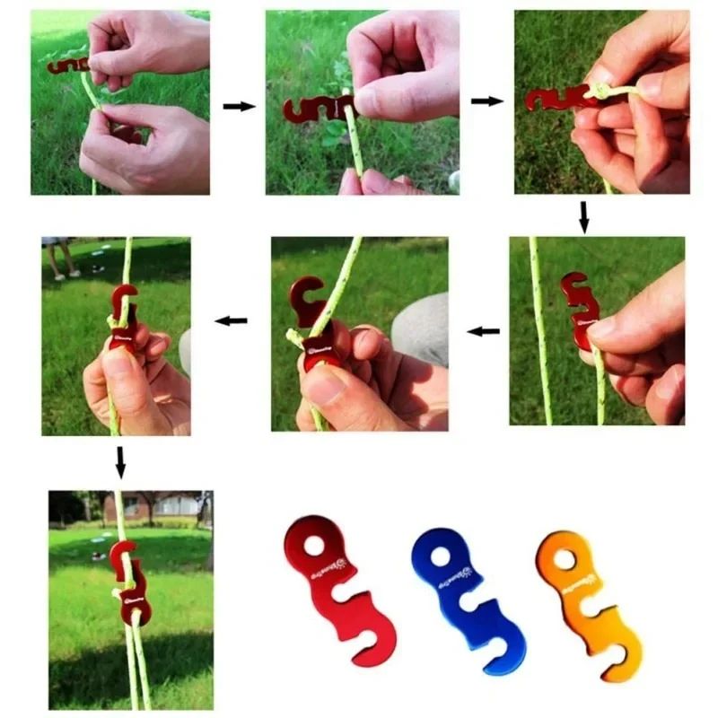 Reflective Guy Line Ropes (4-Pack) – Reinforced windproof tent ropes with Adjustable Buckles for Tent, Canopy & Tarp Tie