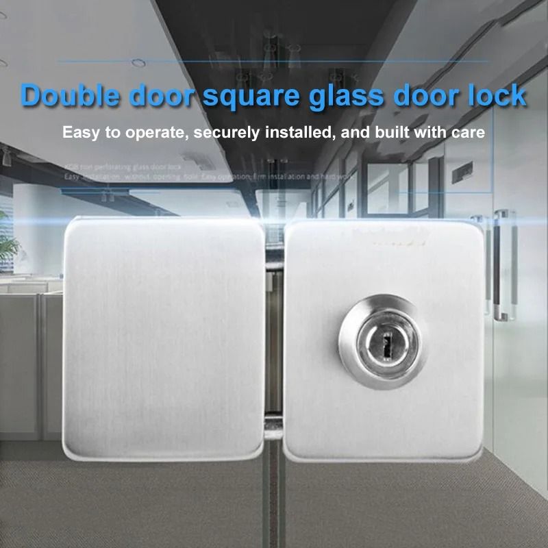 Stainless Steel Glass Door Lock Double-Sided for Sliding or Hinged Glass