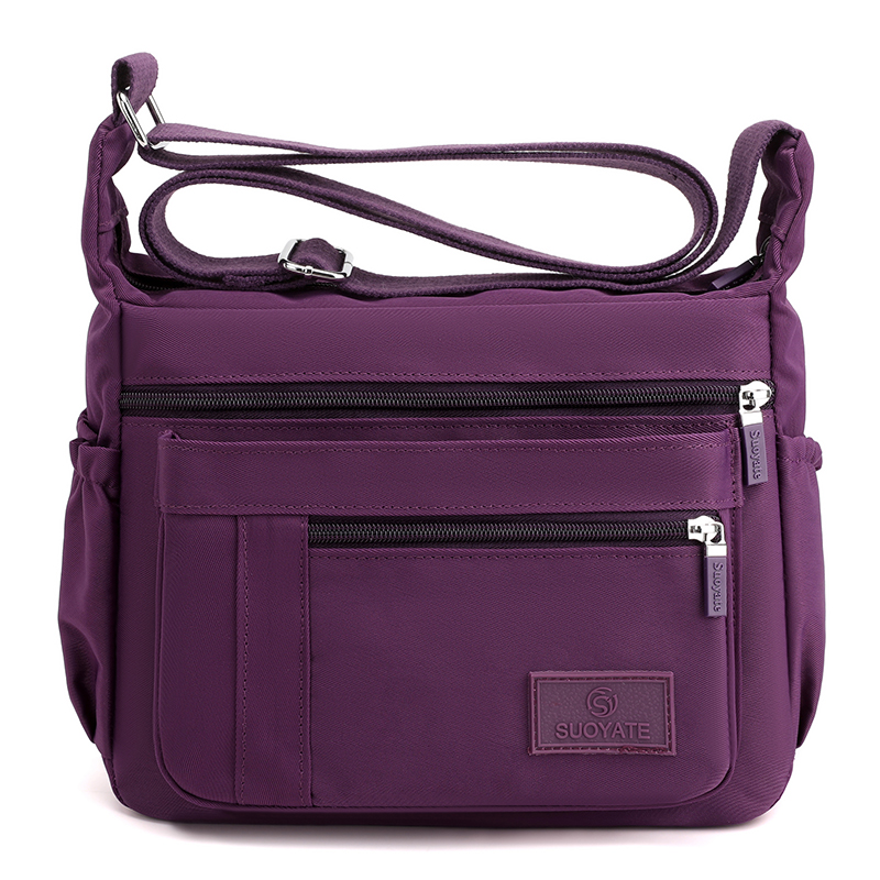 Lightweight Nylon Crossbody Bag with Adjustable Strap and Multi Pocket Design