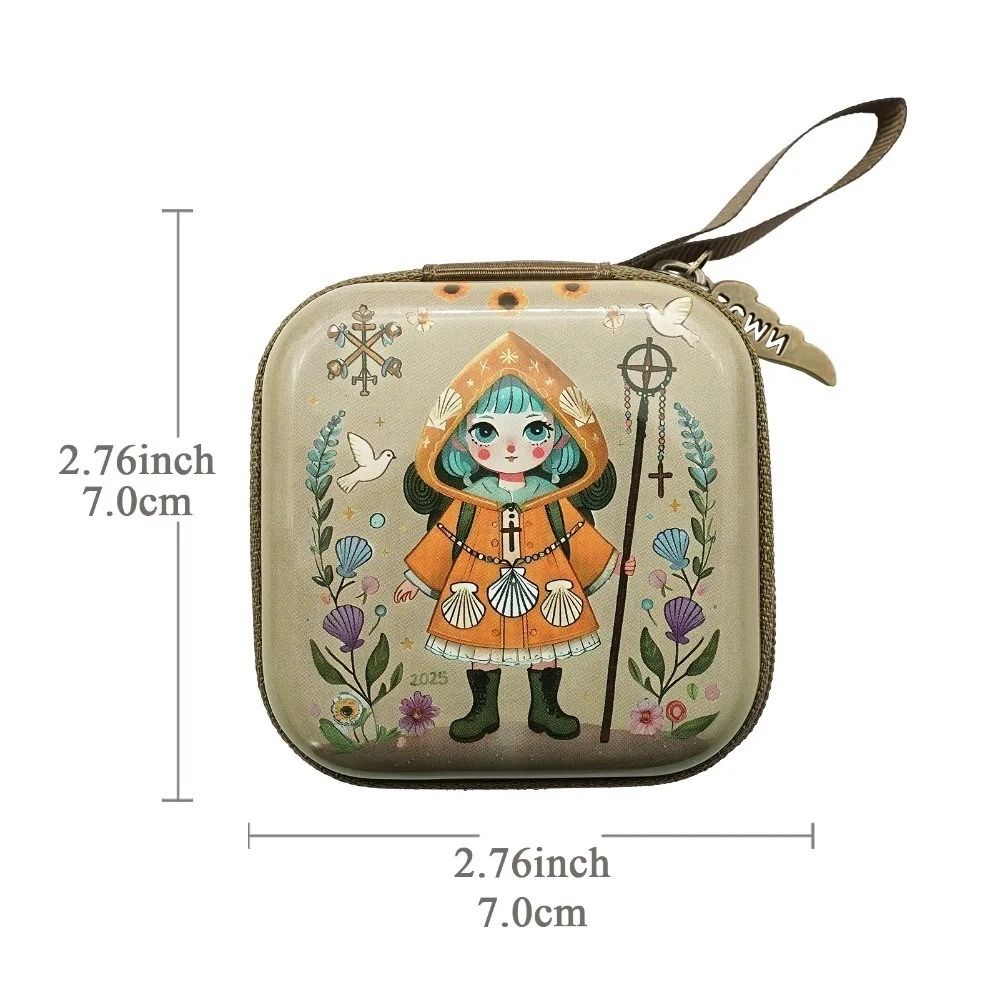 Virgin Mary Prayer Rosary Bag – 2.8 in Zippered Christian Jewelry Box – High-Yield Devotional Interaction Hub