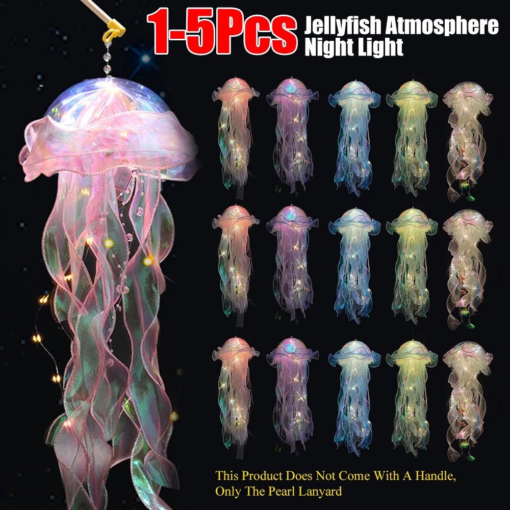 DIY Jellyfish Hanging Night Light Colorful Kids Bedroom Lantern
