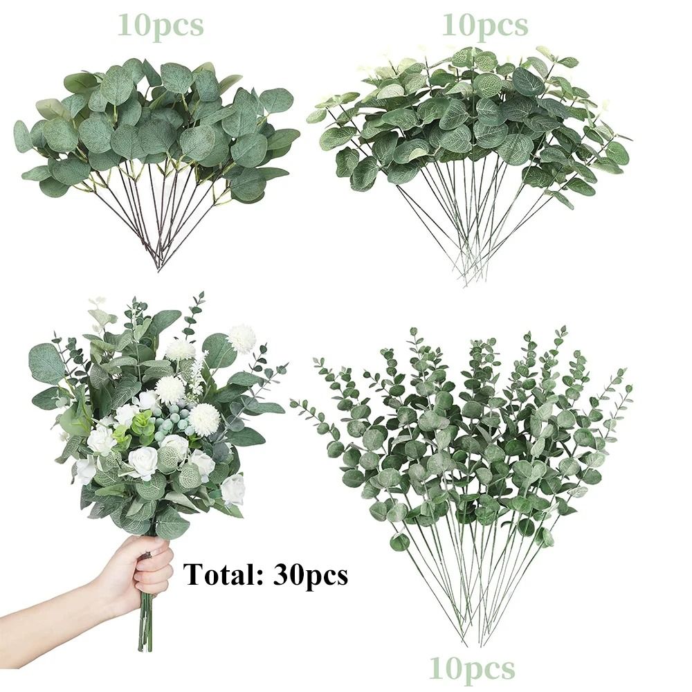 Premium Mixed Eucalyptus Greenery Stems Bulk Set