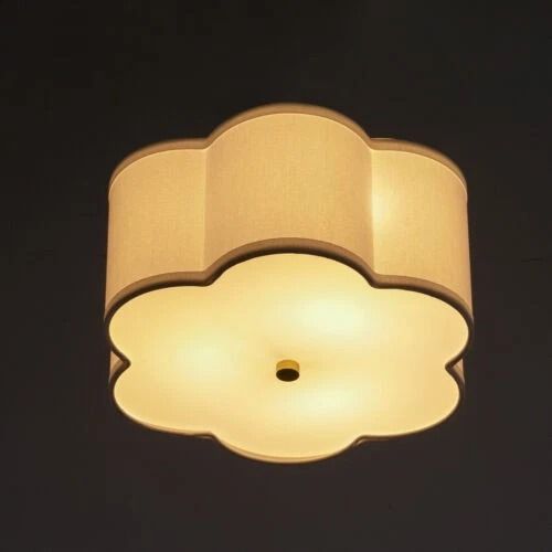 Flush Mount Pendant Lamp, Modern Ceiling Light, Drum Shade Chandelier