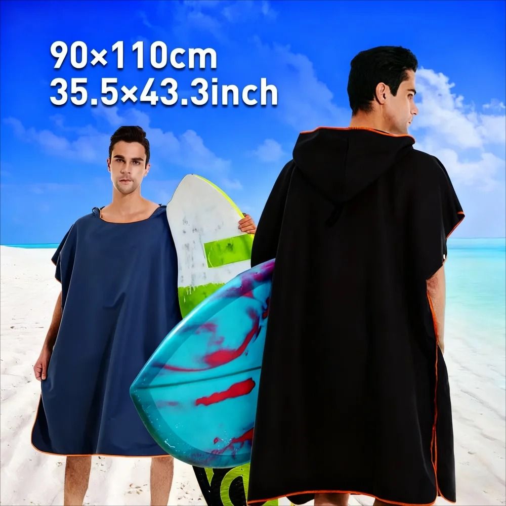 Quick-Dry Hooded Changing Robe – Super Absorbent Microfiber Bathrobe for Beach, Swimming & Fitness
