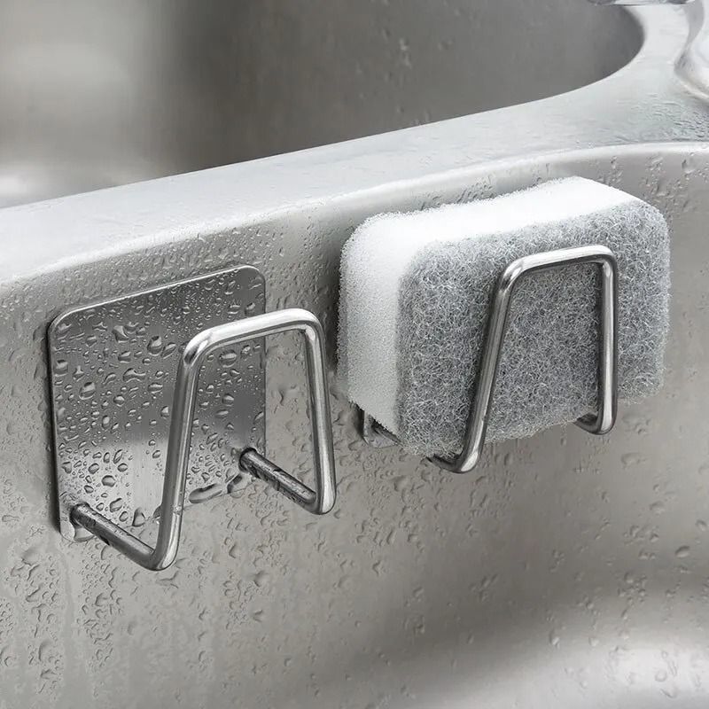 Stainless Steel Sink Sponge Rack Kitchen Sink Organizer Holder