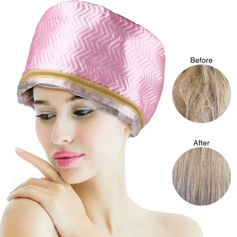 Thermal Hair Treatment Cap Bonnet with Heating for Home Spa and Salon