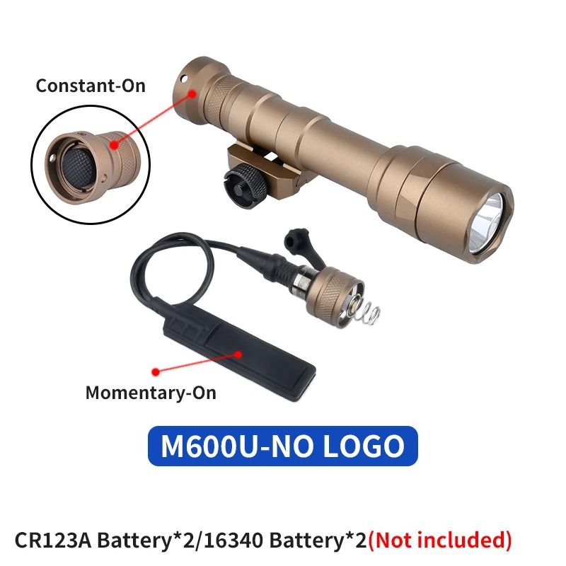Mini Tactical Weapon Flashlight LED Scout Hunting Light with 20mm Rail Mount