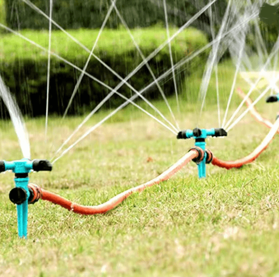 360° Rotating Three-Arm Garden Sprinkler Head for Yard Irrigation