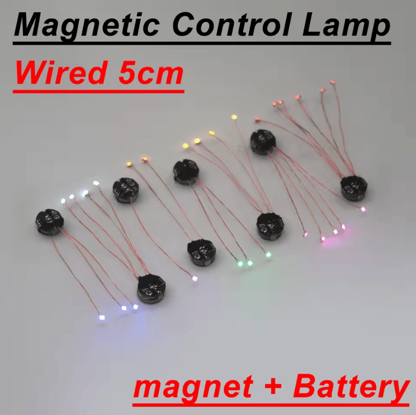 Magnetic Control LED Lamp – Wired Magnetron Light for DIY Models & Dioramas