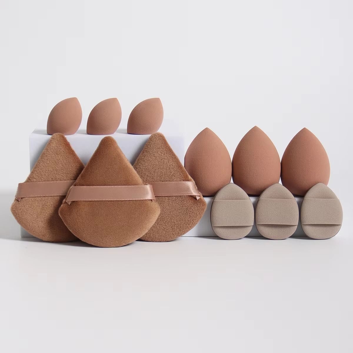 All-Purpose 12-Piece Makeup Sponge Set with Puffs and Beauty Eggs