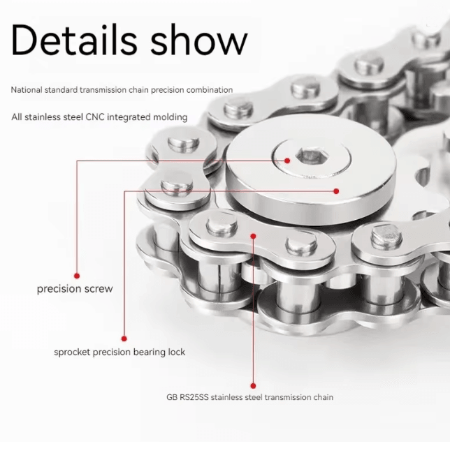 Metal Fidget Spinner Desk Toy with Gear Design for Stress Relief