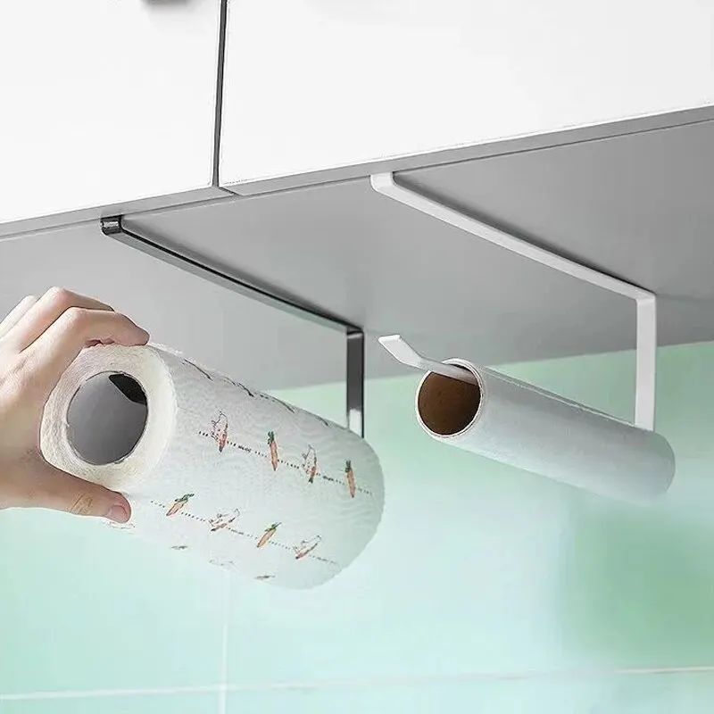 No-Punch Paper Roll and Cling Film Storage Rack