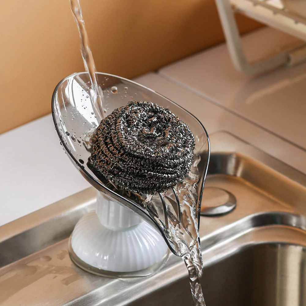 Stylish Rotating Leaf Shaped Self Draining Soap Holder
