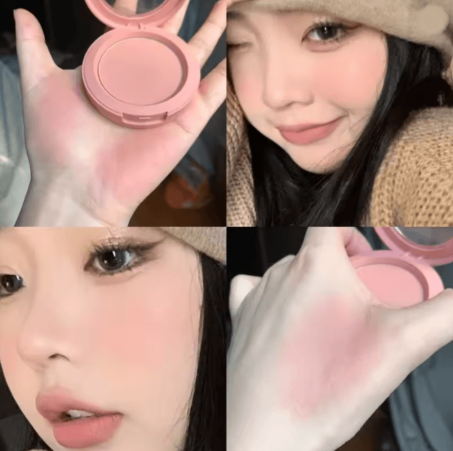 Soft Matte Peach Orange Powder Blush Long Lasting Waterproof