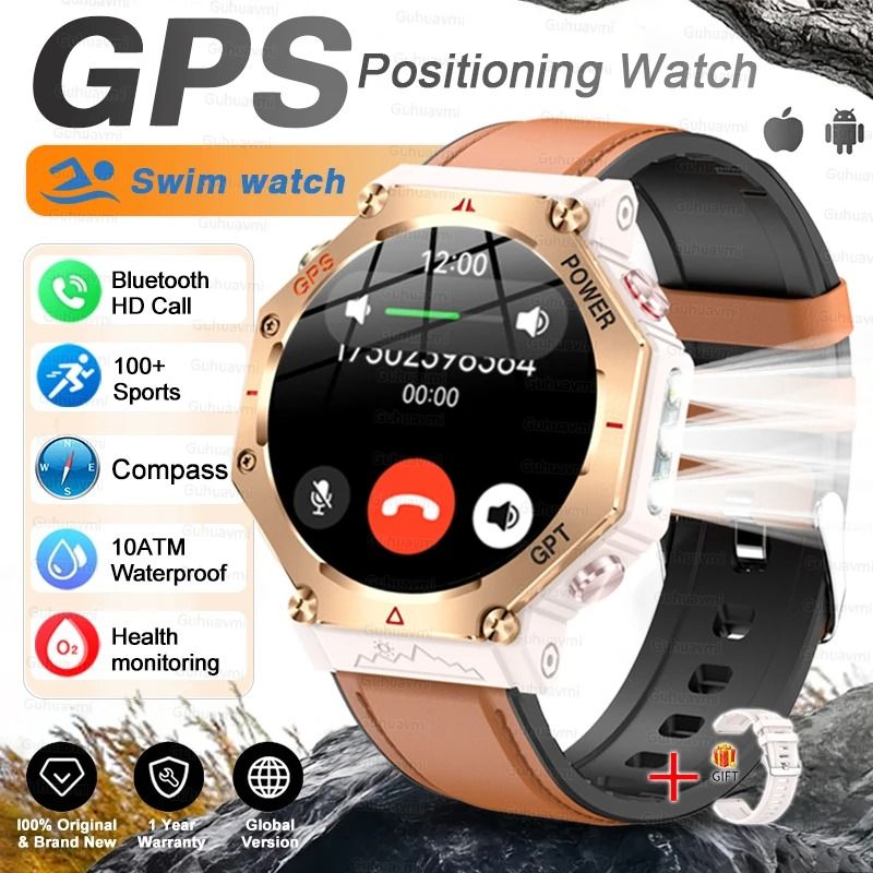 T-Rex 3 Ultra Military GPS Smartwatch with AMOLED Display, 10ATM Waterproof and Compass