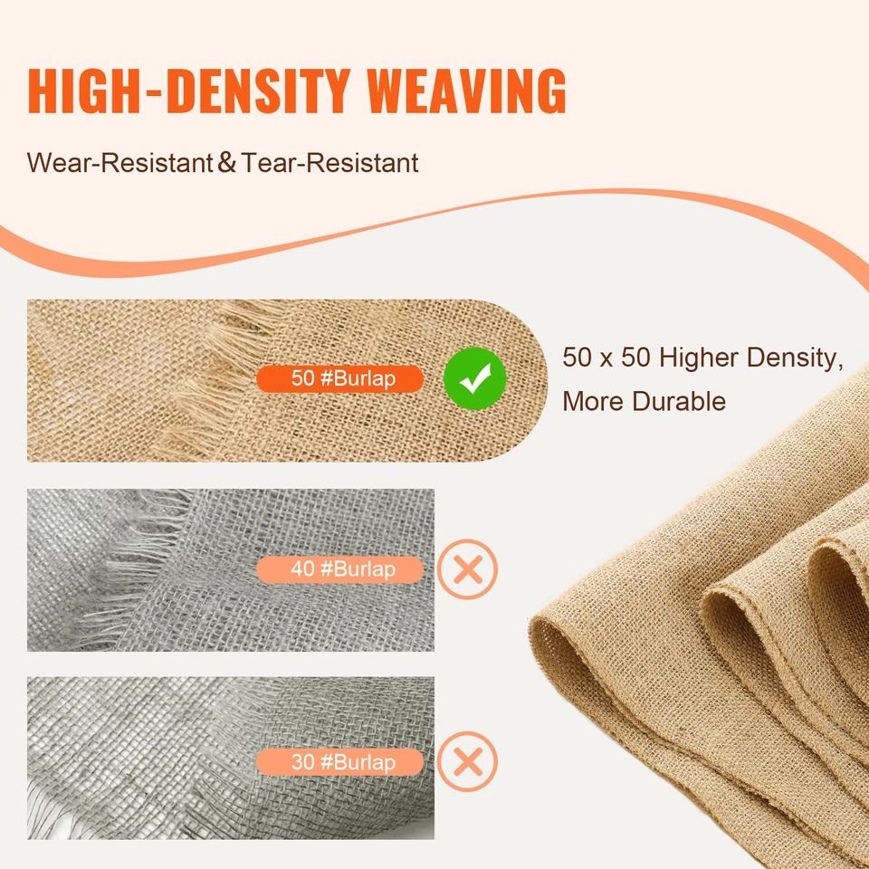 Natural Burlap Fabric Roll Tree Wrap for Crafts, Garden & Decorations