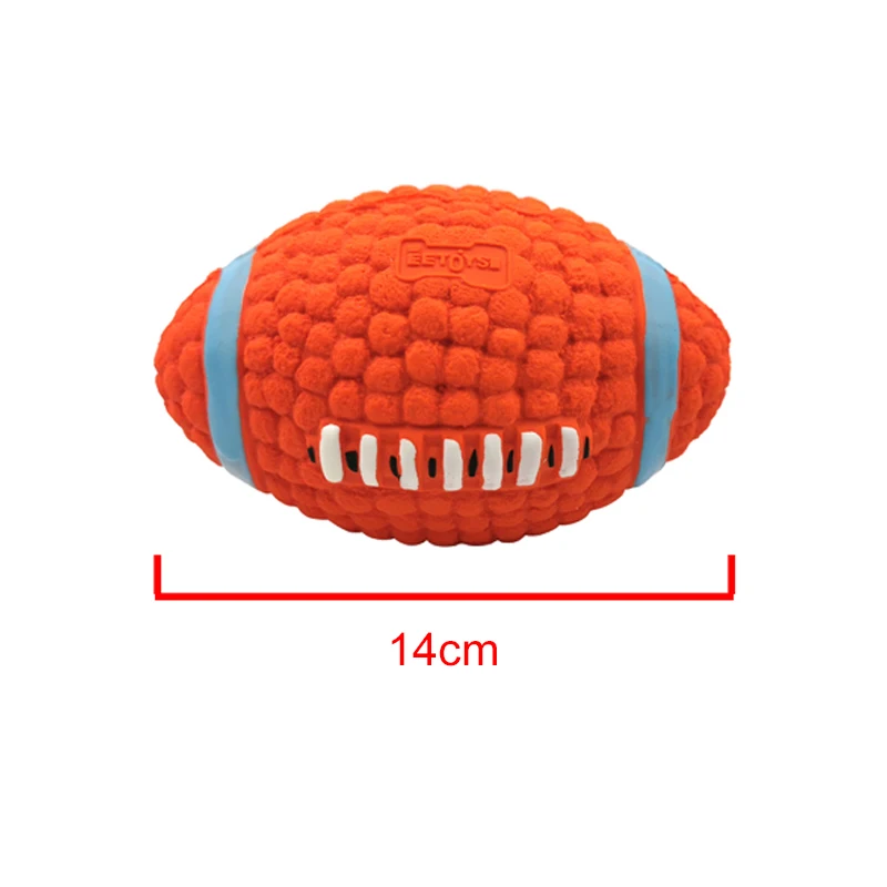 Dog Squeaky Ball Toy, Soft Latex Football Rugby Tennis Volleyball, Pet Tooth Cleaning and Training Toy