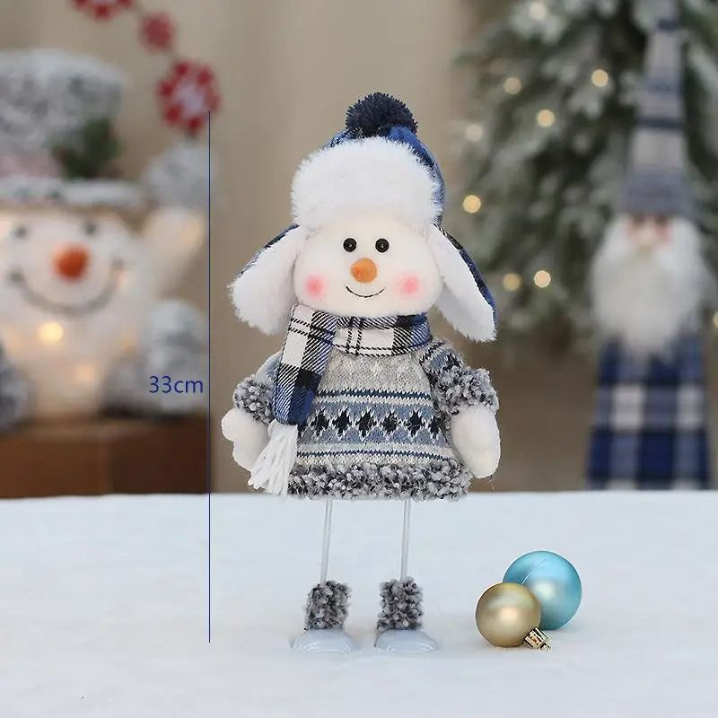 Cute Plush Snowman Toy Holiday Plush Decoration Winter Gift Doll
