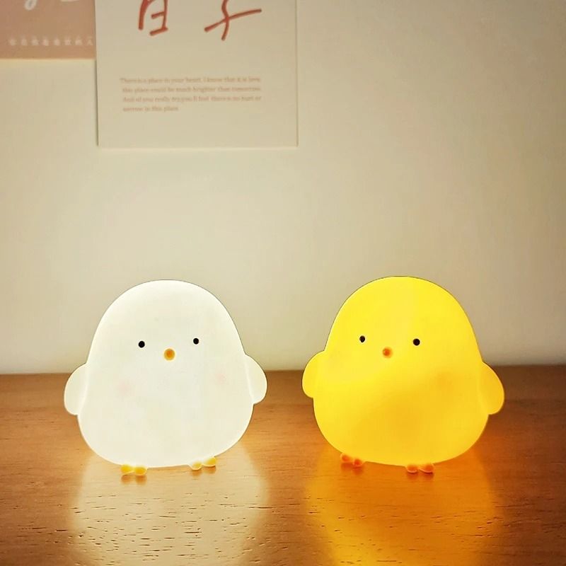 Silicone LED Bedside Night Light Chicken Lamp