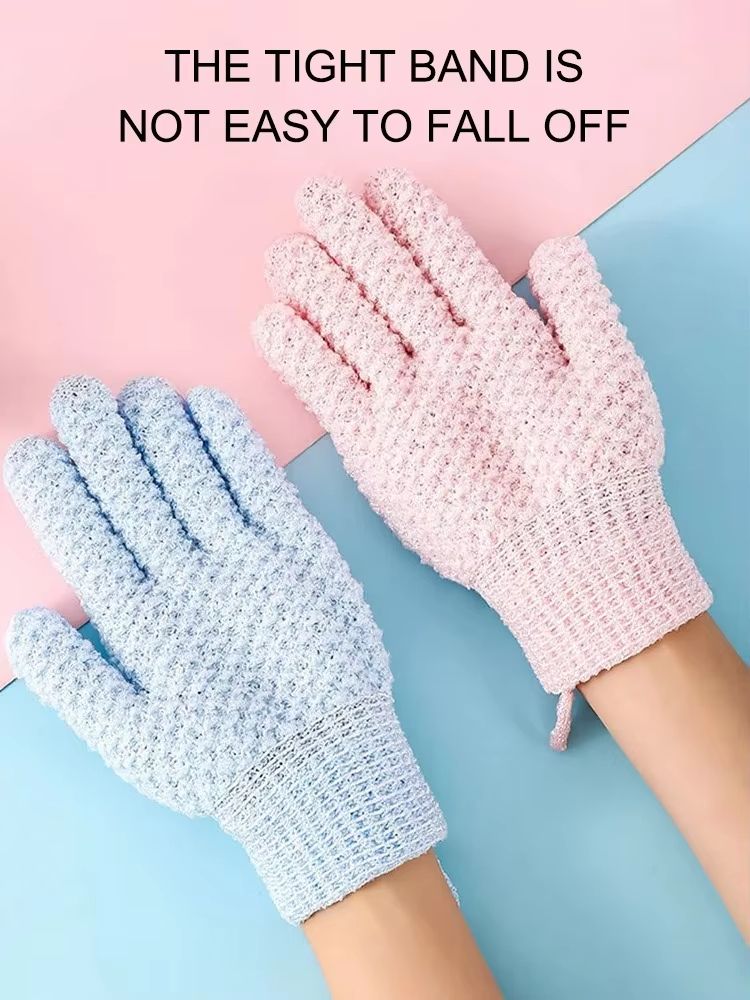 Five Finger Rubbing Shower Gloves – Frosted Scrubbing Towel for Exfoliating and Cleansing