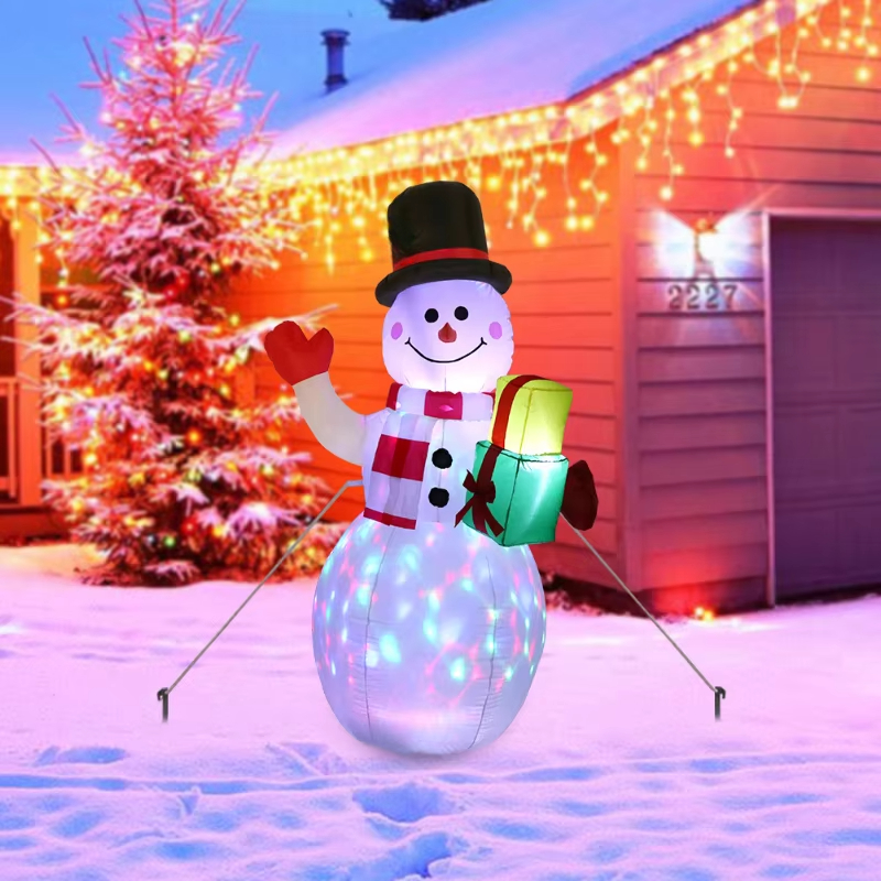 Christmas Inflatable Snowman Airblown, Decor LED Light Christmas, Outdoor Garden Doorway Ornaments Party Props