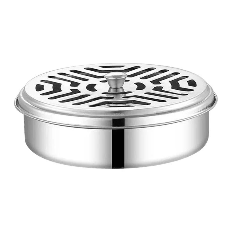 Stainless Steel Mosquito Coil Holder with Protective Cover